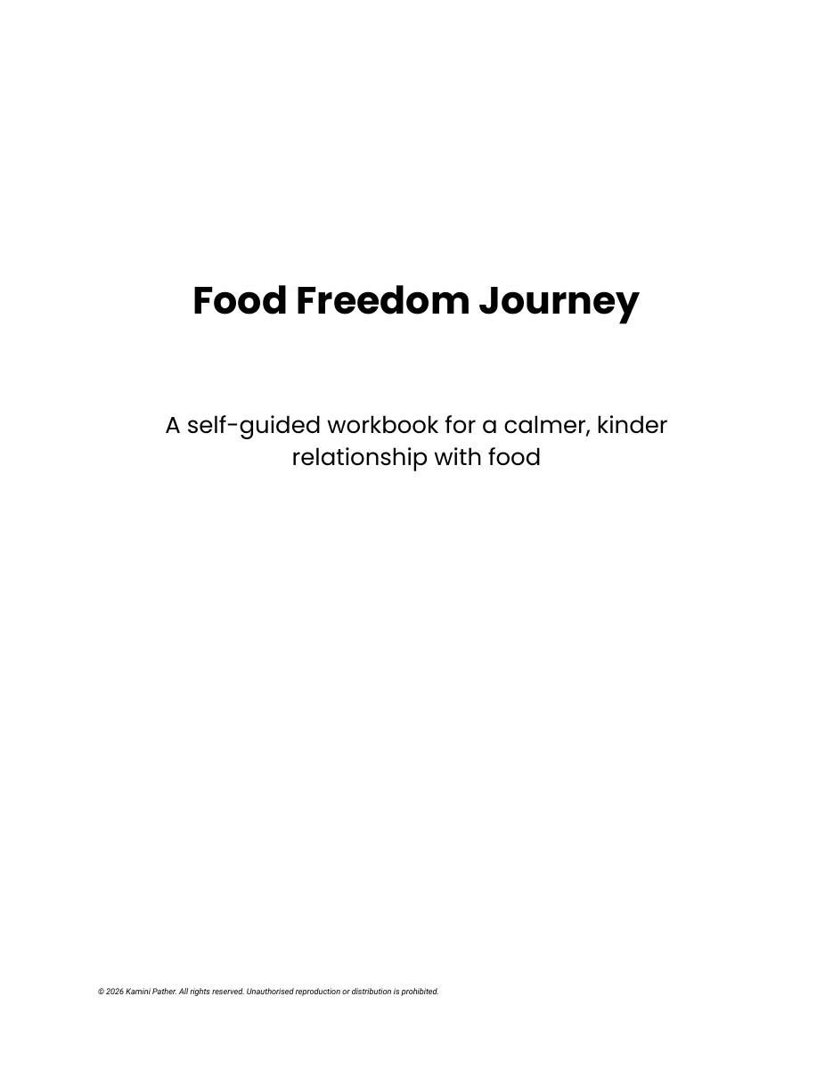 Food Freedom Journey workbook cover